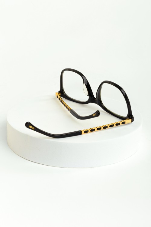 Sixdo Black-Gold Retro Glasses